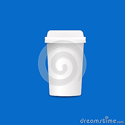 White paper cup with a lid without a label Stock Photo